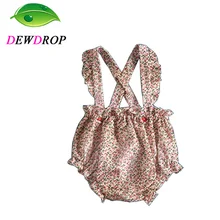 DEWDROP/ брендовый Комбинезон для маленьких девочек; хлопковая одежда для новорожденных с цветочным принтом; Falbala; детские комбинезоны для девочек; комбинезон; летняя одежда для девочек