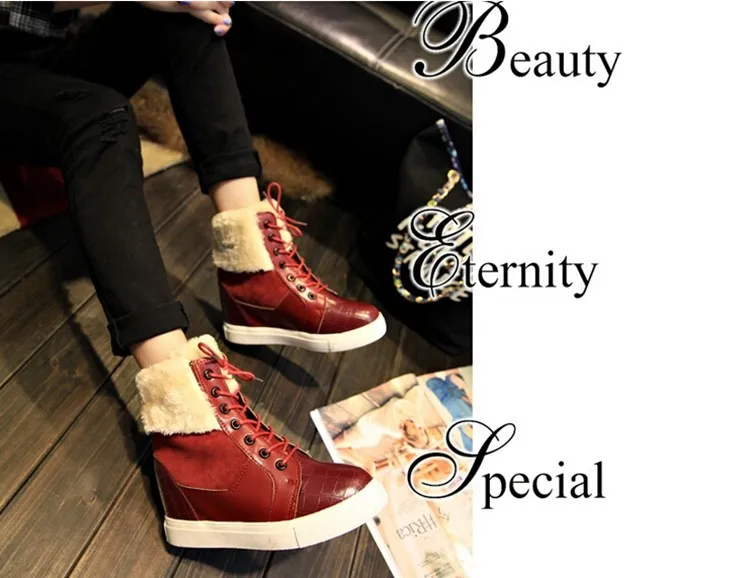Брендовые зимние толстые сапоги красного цвета модные зимние дамские ботинки на меху полусапожки дамская обувь на платформе для женщин размер 40