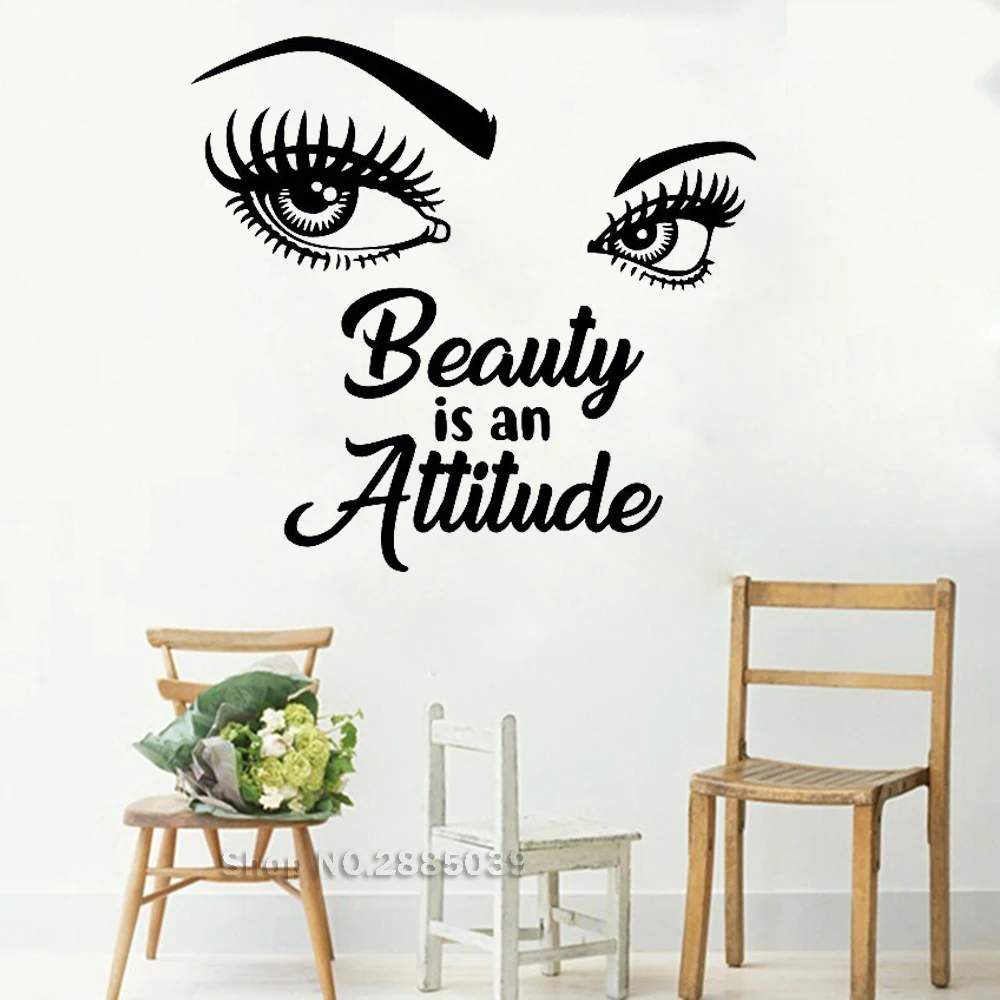 Beauty Is An Attitude Girl Eyes Quotes Beautiful Wall