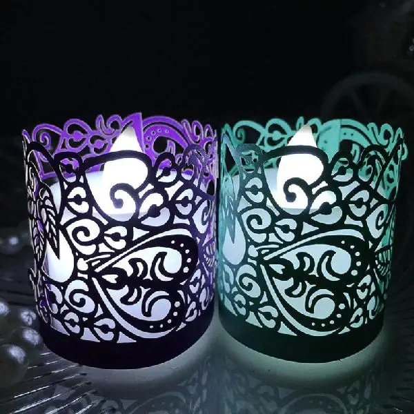 AsyPets 20 шт. беспламенный чайный светильник для мерцания светодиодный светильник на батарейках свечи-30 - Цвет: Pearlescent purple