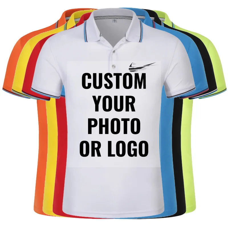 

Design Men and Women Polo Shirt Custom Short Sleeve Solid Color Polos Print Photo/Logo Men's Cotton Tops Tees Large size 4XL