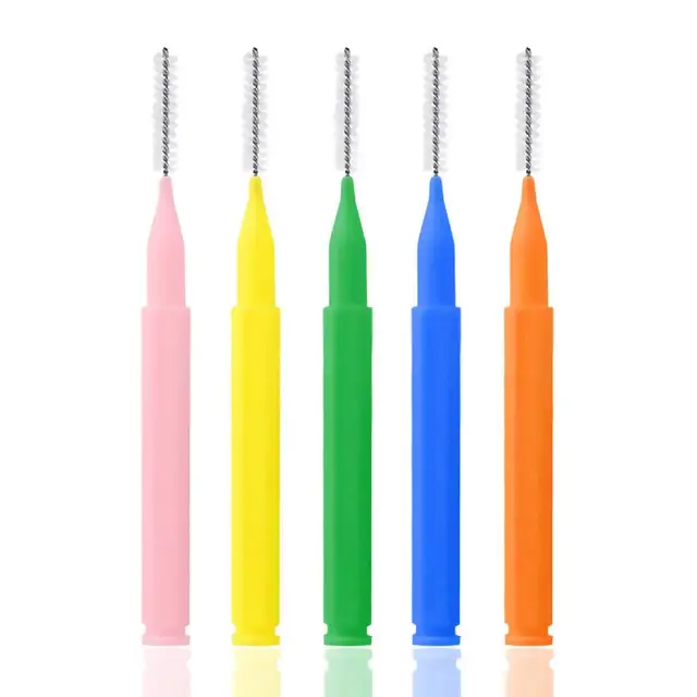 60pcs/box Adults Interdental Brushes Clean Between Teeth Floss Brushes Toothpick Tooth Brush Dental Oral Care Tool 5 colors M2