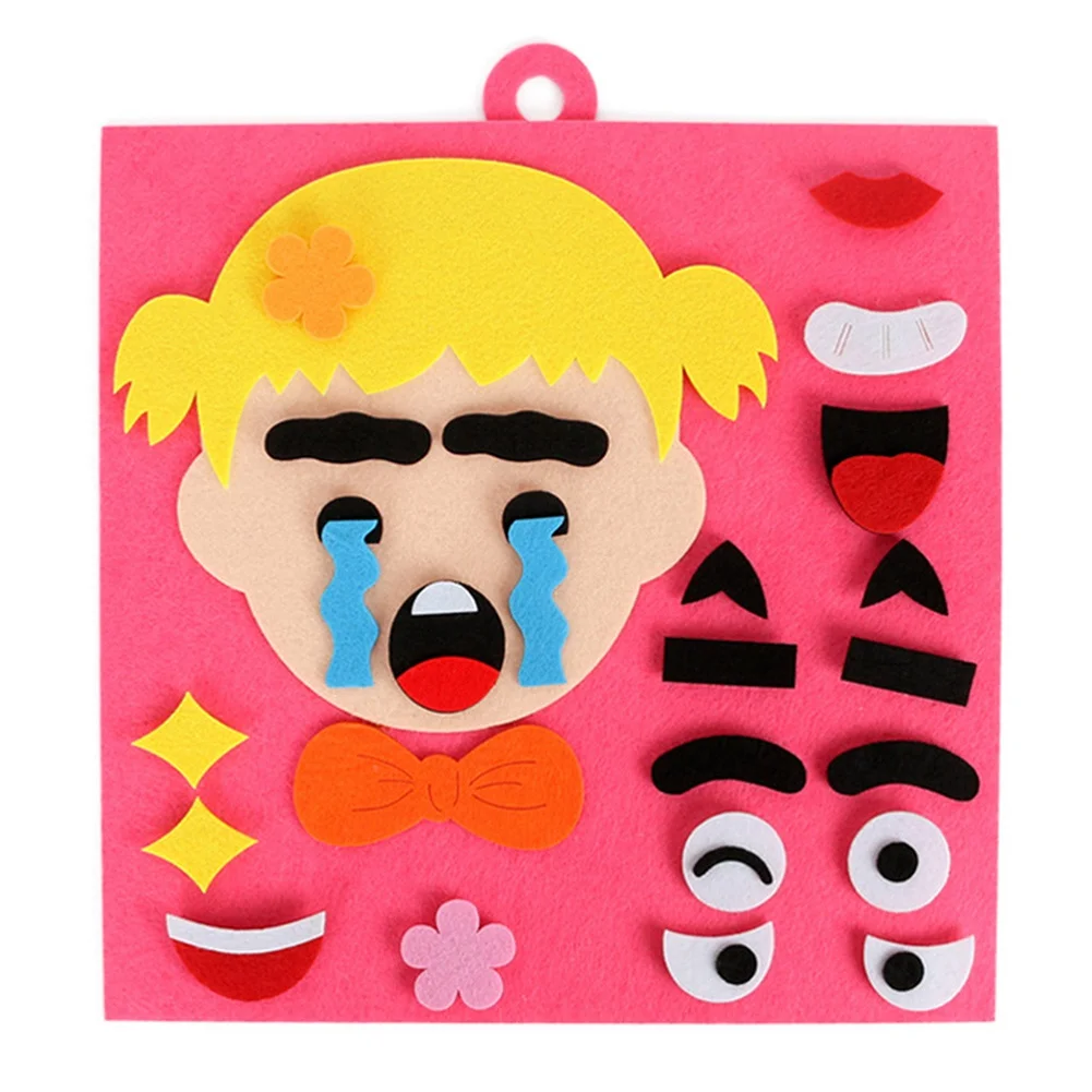 Cute Felt Cloth Facial Expression Puzzle 3D Five Sense Organs Toy Kids Recognition Training Toys DIY Educational Toy