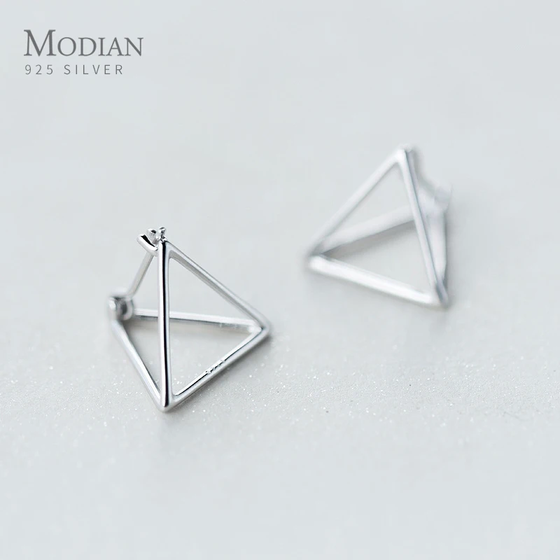 Modian Line треугольные серьги-гвоздики серьги Мода Шарм 925 серебро золото и розовое золото ювелирные изделия для женщин вечерние S925 ювелирные изделия подарок