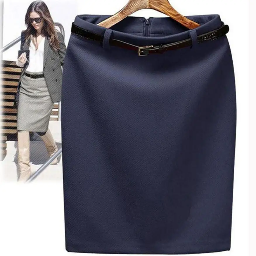 

2018 Autumn Winter Women Straight Skirt Plus Size Woolen Skirt High Waist Midi Skirt Slim Ol Formal Skirts Women