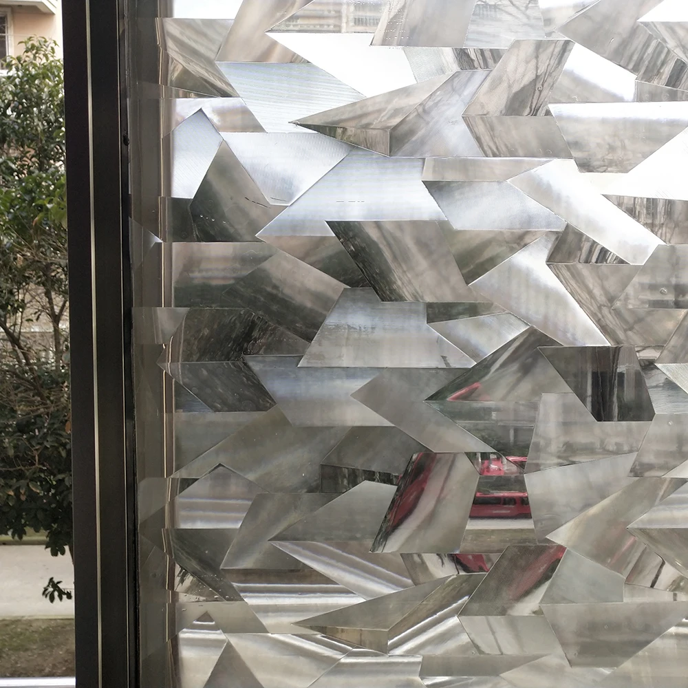 

90*200 Cm Privacy Window Films 3D Crystal Effect No Glue Static Cling Glass Sticker Bathroom Front Doors Window Covering Film