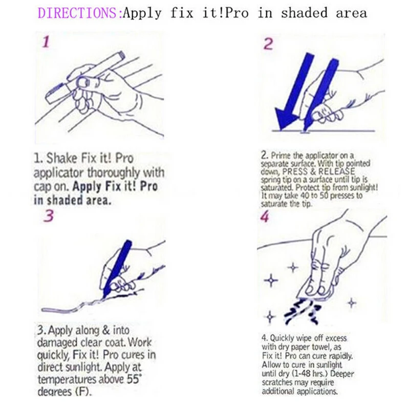Ручка для рисования автомобиля Fix It PRO Clear Coat применение для удаления царапин автомобиля наполнитель уплотнитель 2 шт. Авто Стайлинг Аксессуары