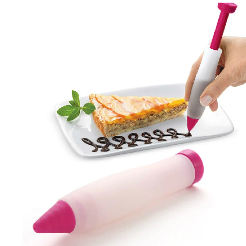

Silicone Cream Writing Pen Food Grade Cake Cookie Cream Pastry Chocolate Decorating Tools Random Color