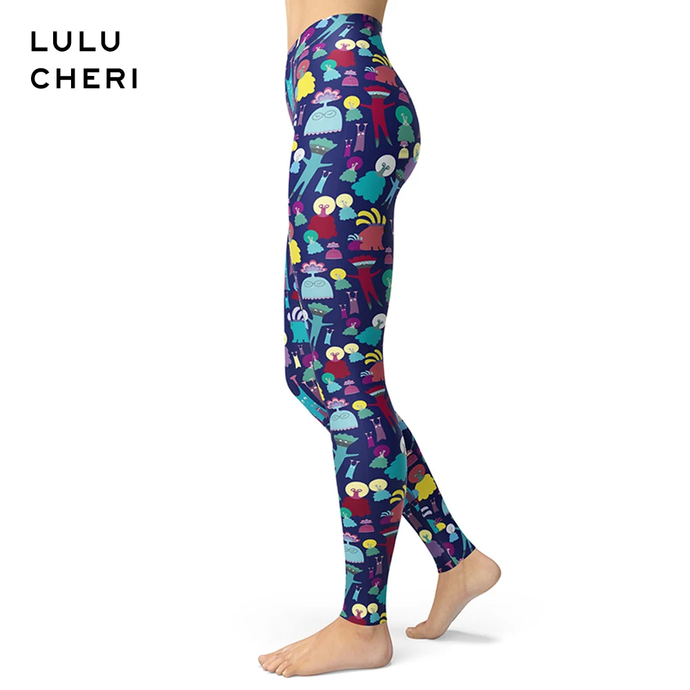 

2019 New Women Printing Leggings Cartoon Character Cute Funny People Pattern Brushed Buttery Soft Plus Size Slim Fitness Leggins