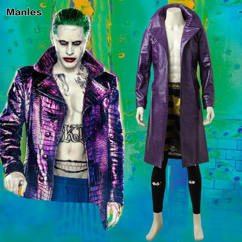 DC Comics Joker Cosplay Costume Batman Joker Costume Cosplay Joker Trench Joker Outfit Halloween Co