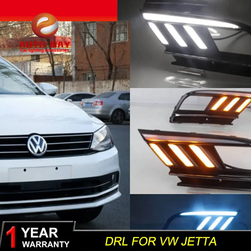12 в 6000 К светодиодный DRL Дневной ходовой светильник чехол для VW Jetta- противотуманная фара рамка VW Jetta противотуманный светильник - Цвет: Цвет: желтый