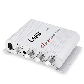 

Power Car Amplifier Hi-Fi 2.1 MP3 Radio Audio Stereo Bass Speaker Booster Player for Motorbike Home No Power Plug