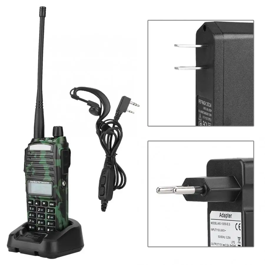 

UV-82 Portable Charging 2800mAh Camouflage Walkie Talkie Intercom Radio for Baofeng 100-240V