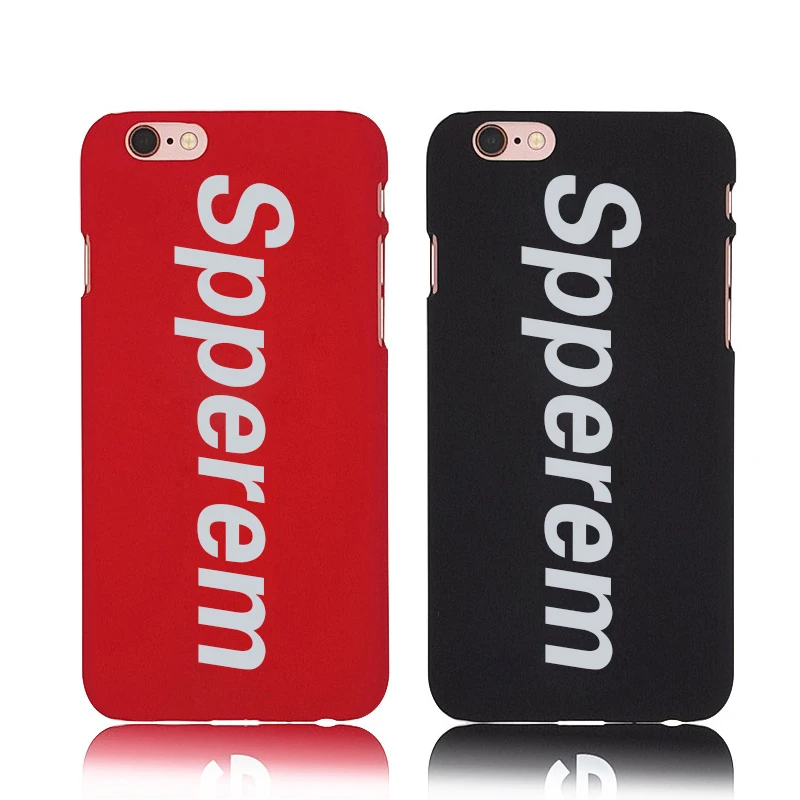 

Su p Tide brand Phone Case For iPhone 6s 7 8 Plus Simple Logo Frosted Matte PC Back Cover Cases For iPhone X 8 6 5 5s SE 7 coque
