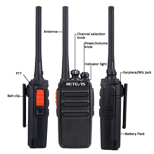 10 шт. RETEVIS RT24 PMR Walkie Talkie PMR446 радио 0,5 Вт UHF 446 МГц без лицензии 2 способа радио приемопередатчик VOX для отеля/ресторана