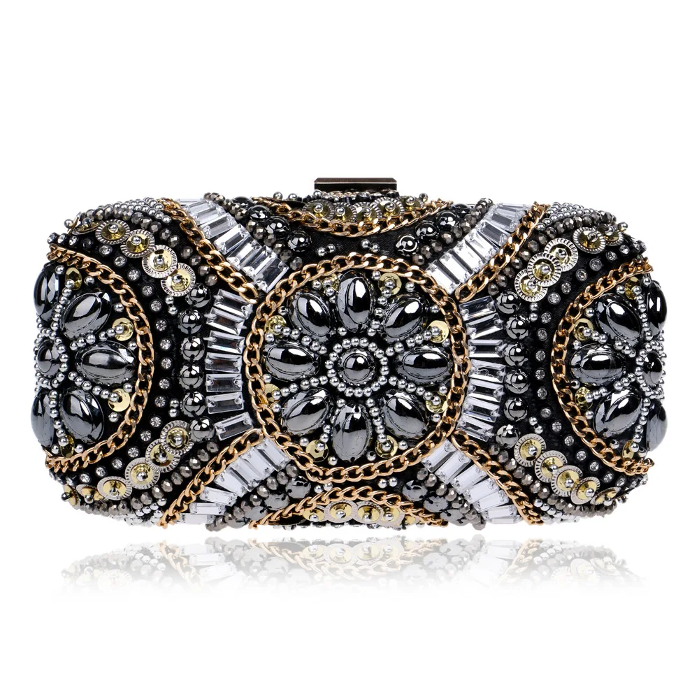 Luxury Crystal Evening Bag Handmade Style Rhinestones Women Evening