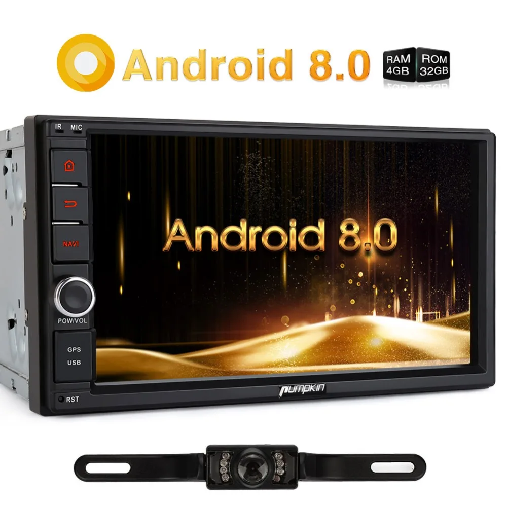 

Pumpkin Octa Core Android 8.0 Car Radio 2 Din 7'' Universal Car Stereo GPS 4GB RAM 32GB ROM Wifi 4G Radio Audio Player NO DVD