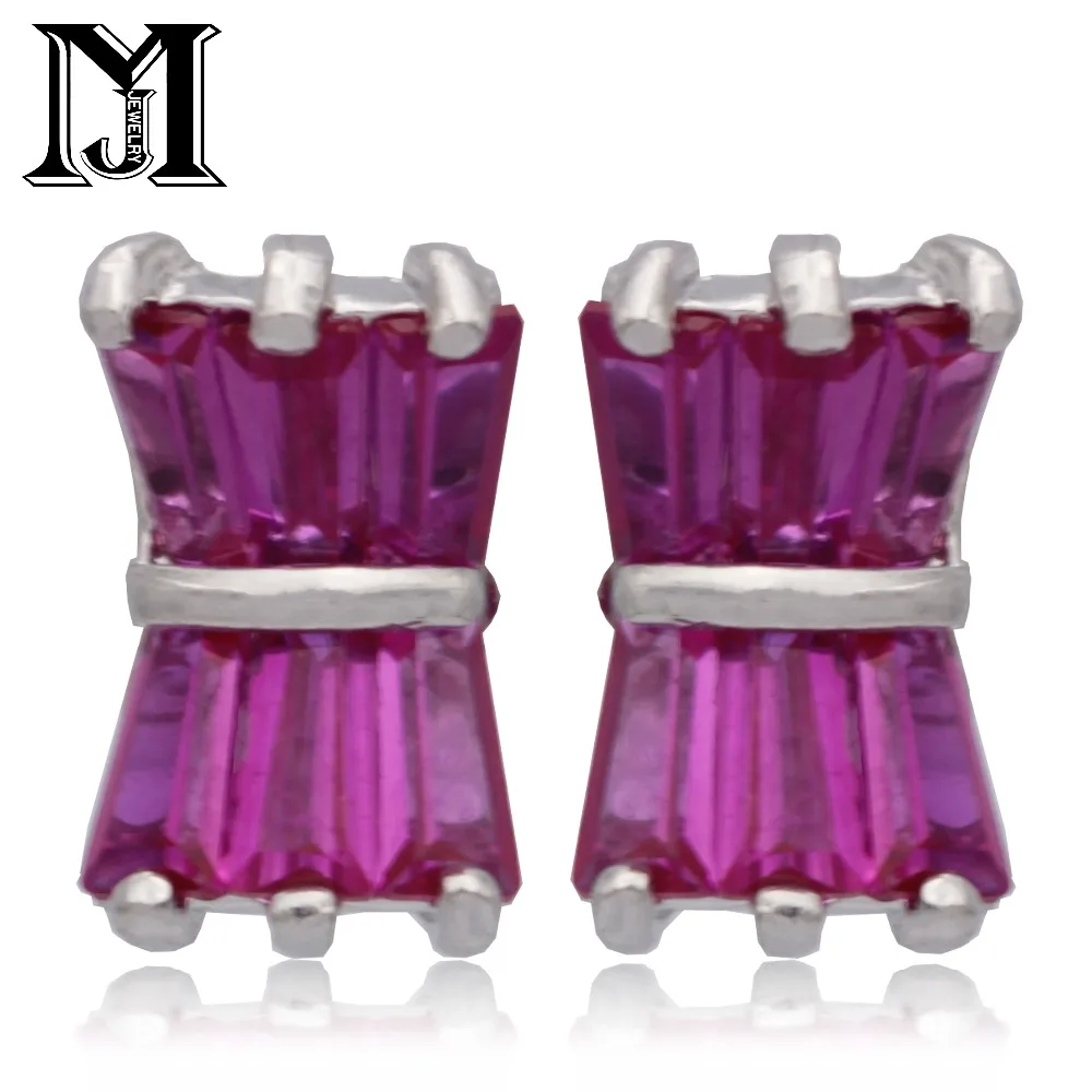 

JiaMu new hot fashion simple bow natural zirconia S925 sliver neddle earrings ladies gift for wowen party wedding