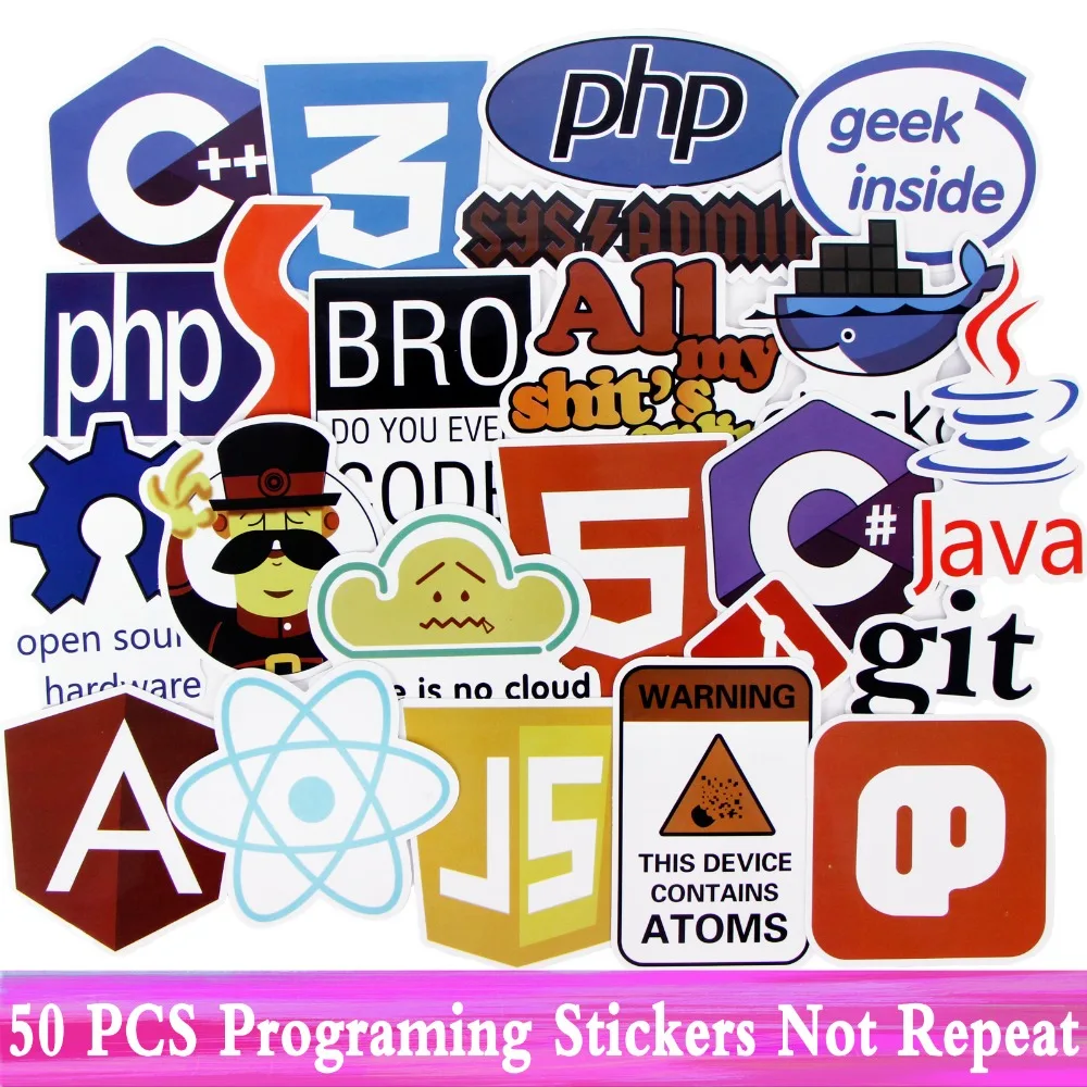 50 шт. JDM Стикеры s не повторять Java Интернет программирования Стиль для домашнего декора наклейка для ноутбука Чемодан велосипед скейтборд DIY