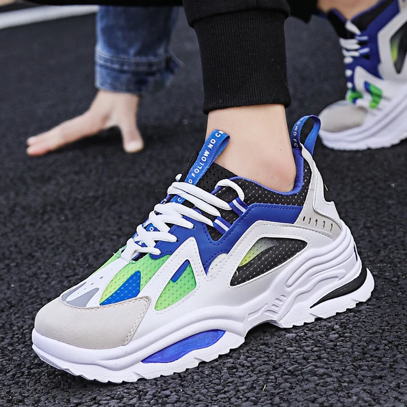

Men's Casual Shoes 2019 Spring White Platform Sneakers Male Breathable Lace-up Outdoor Walking Trendy Footwear Zapatos De Hombre