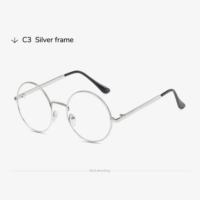 Toketorism ретро очки круглые металлические оправы для очков хипстерские оптические линзы мужские и женские 207 - Цвет оправы: Серебристый