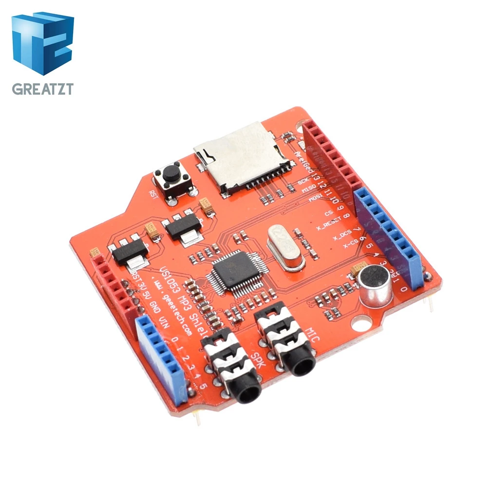 

VS1053 VS1053B Stereo Audio MP3 Player Shield Record Decode Development Board Module With TF Card Slot For Arduino UNO R3
