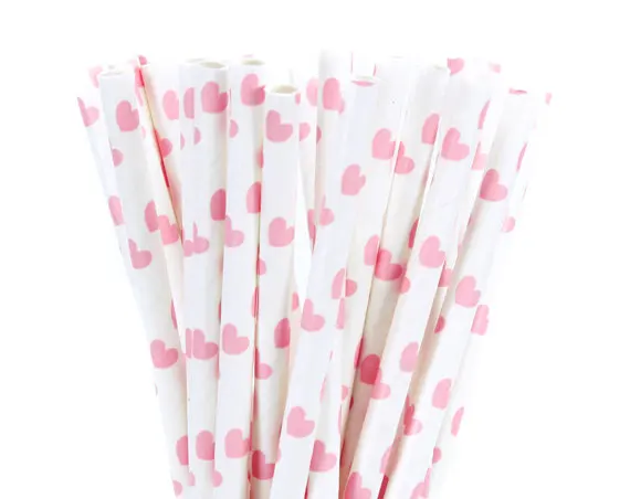 25 шт./партия светло-розовые синие бумажные соломинки для флажки для кексов Детские душевые Свадебные праздничные предметы для украшения дня рождения соломинки - Цвет: 3