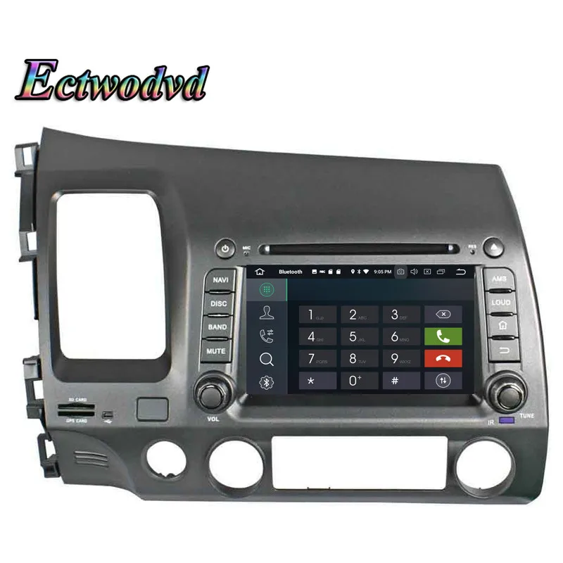 Sale Ectwodvd Octa Core 4G RAM 64G ROM Android 9.0 Car Multimedia DVD Player GPS HeadUnit for Honda CIVIC 2006 2007 2008-2011 9