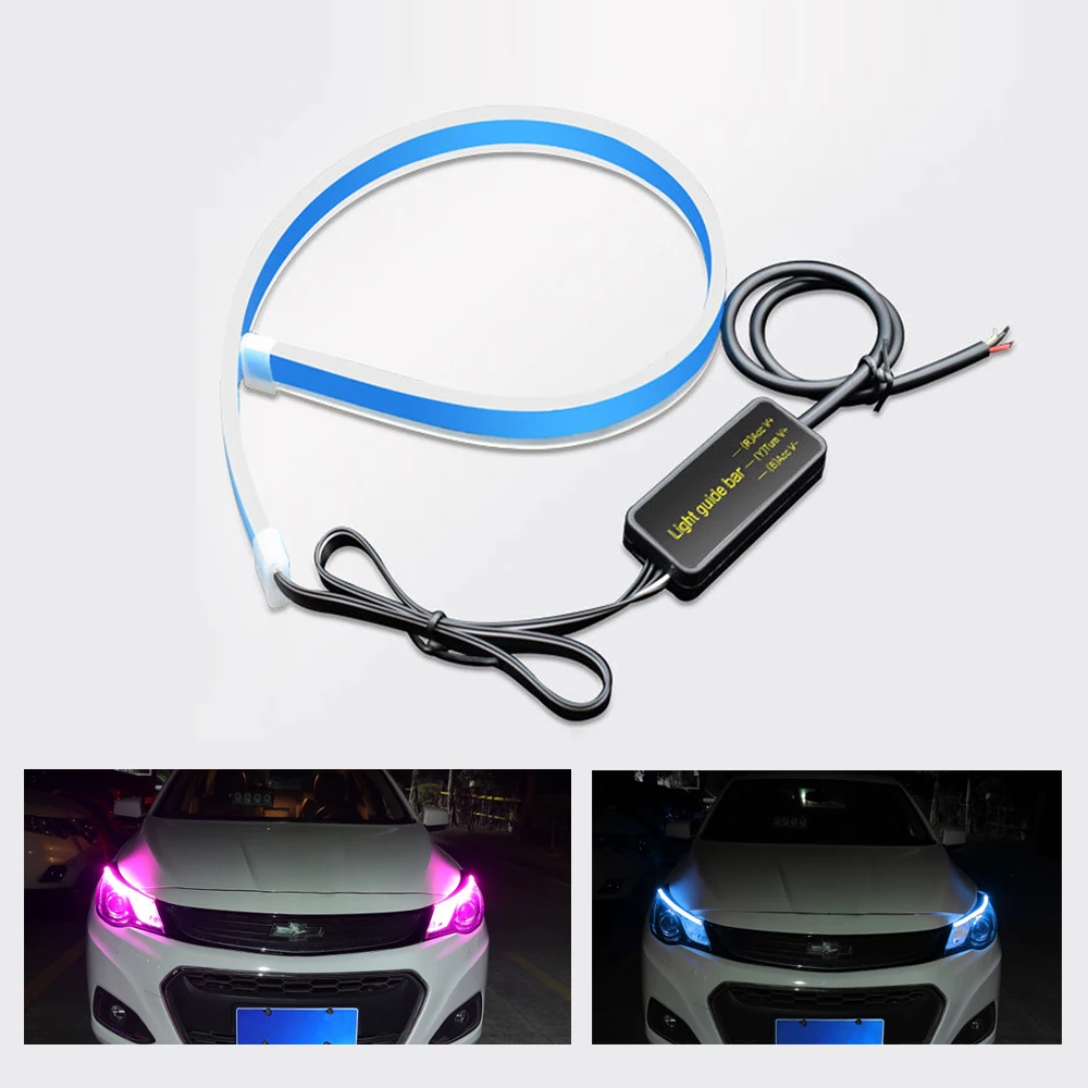 

Car LED light guide strip ultra-thin daytime running light two-color flow belt turn tear eye light headlights decorative light s