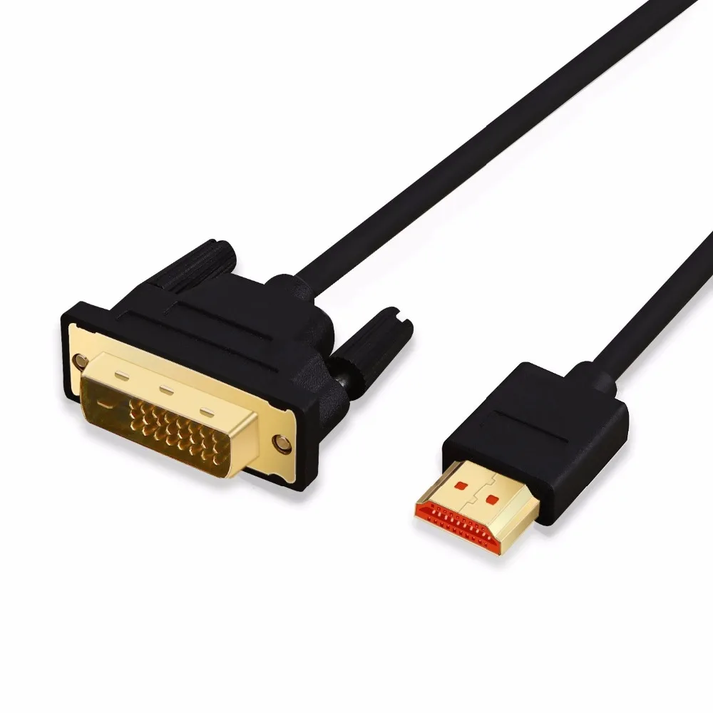 Кабель HDMI-DVI адаптер конвертер HDMI Мужской к DVI-D 24+ 1 pin Мужской 1080P 3D видео кабель для HDTV DVD lcd Xbox HDMI DVI кабель