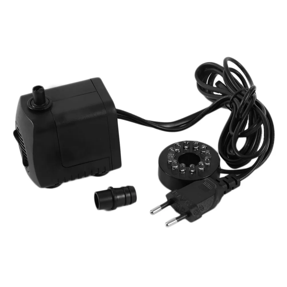 

15W AC 220-240V 12 LED Submersible Water Pump For Aquarium Fountain Fish Tank Pond Decoration Led Light Water Pump