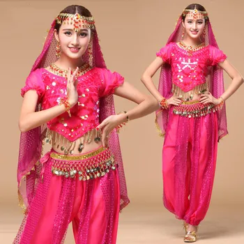 

2017 Bellydance Belly Dance Skirt New Costume India Show Dress Pants Suit Performance Clothing Piece Sets(tow-seven Pieces)