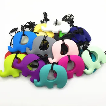 

NEW! 3pcs/lot Mix colors Elephant Silicone teething Pendant or Teether -baby can chew Elephant pendant 18 COLor