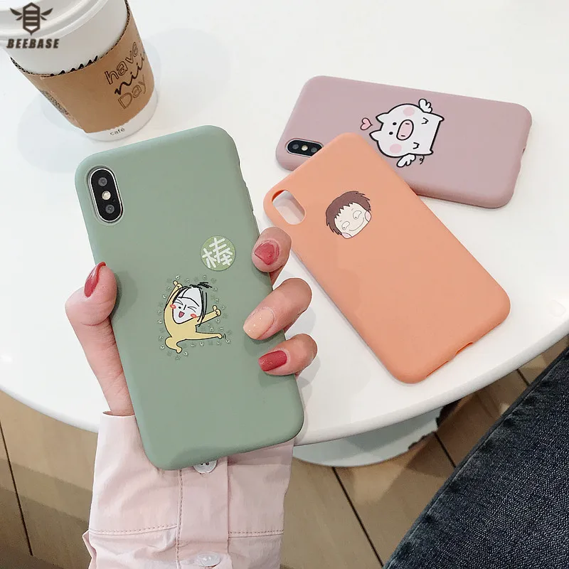 

Case for iphone 6s plue case for iphone xs max case for iphone 7 cover Cartoon soft silicon for iPhone 6 7 8 plus X Xr coque