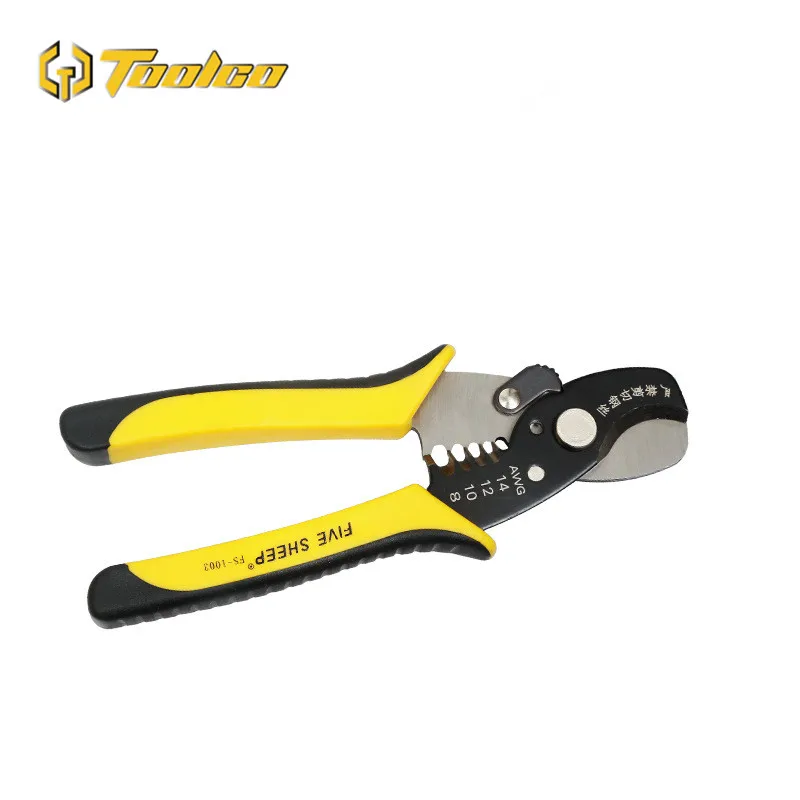 

Toolgo 7 Inch Multifunction Cable Wire Stripper Cutter Crimper Automatic Crimping Stripping Electric Plier Tools
