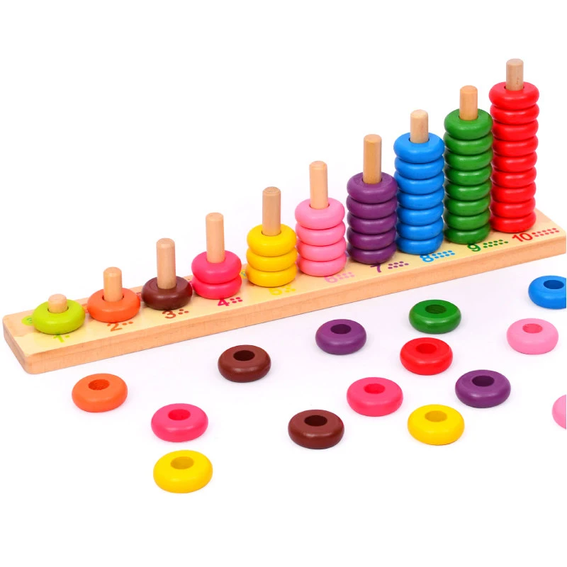 

Wooden toys Montessori Educational 10 Level Clouds Computation Beads Wood Math Toy Baby Toys Gift