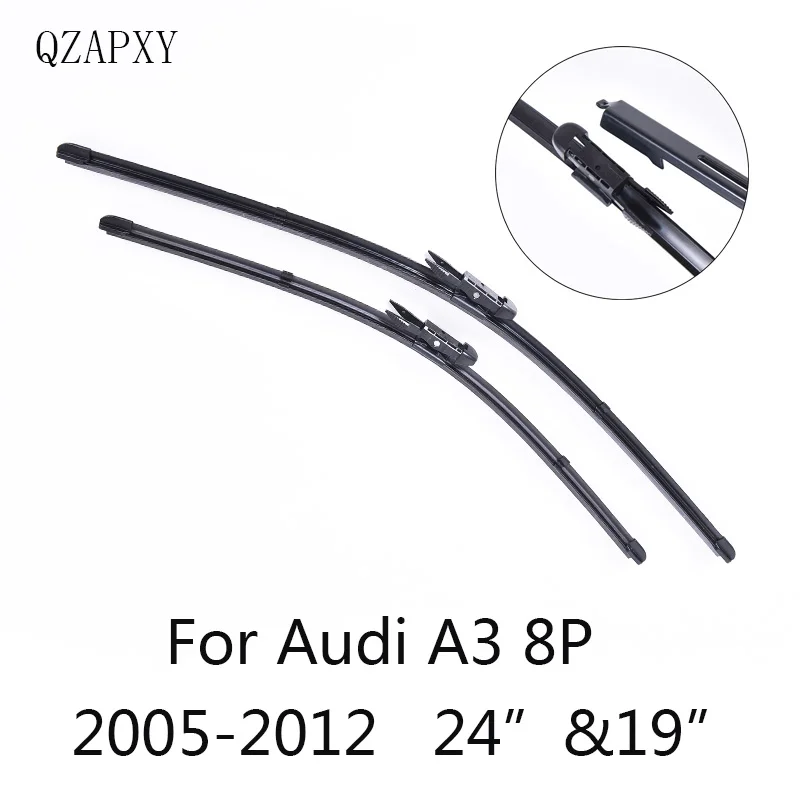 QZAPXY стеклоочистителей для Audi A3 8 P 2" и 19" 2005 2006 2007 2008 2009 2010-2012 автомобильные аксессуары из мягкой резины Стеклоочистители