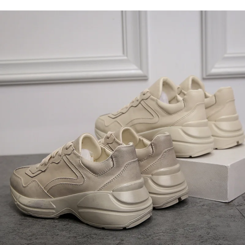 Véritable En Femme Classiques Beige La Avec Casual Chaussures Plein Marche Old 2018 Plus De Cuir Flats Ne Vieux Marque Ggob do Beige Taille Plat Air Femmes qnvztxwv07