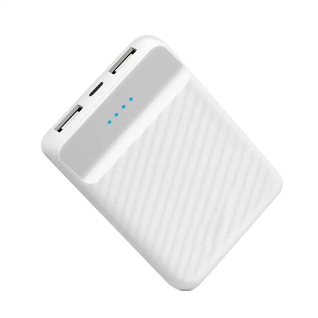 Portable 10000mAh Power Bank Dual USB External Battery Mobile Power Bank LED Indicator Light External Battery