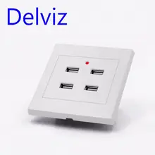 Универсальное настенное зарядное устройство с usb-разъемом, 220 В, 4, зарядка для мобильного телефона, инженерная домашняя розетка, стандарт Великобритании, usb розетка, крепление на панель