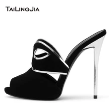 Women Sexy Peep Toe Mask Mules Black Faux Suede High Heel Sandals Slim Platform Dress Shoes Ladies Summer Stilettos Big Size цена Women Sexy Peep Toe Mask Mules Black Faux Suede High Heel Sandals Slim Platform Dress Shoes Ladies Summer Stilettos Big Size цены онлайн
