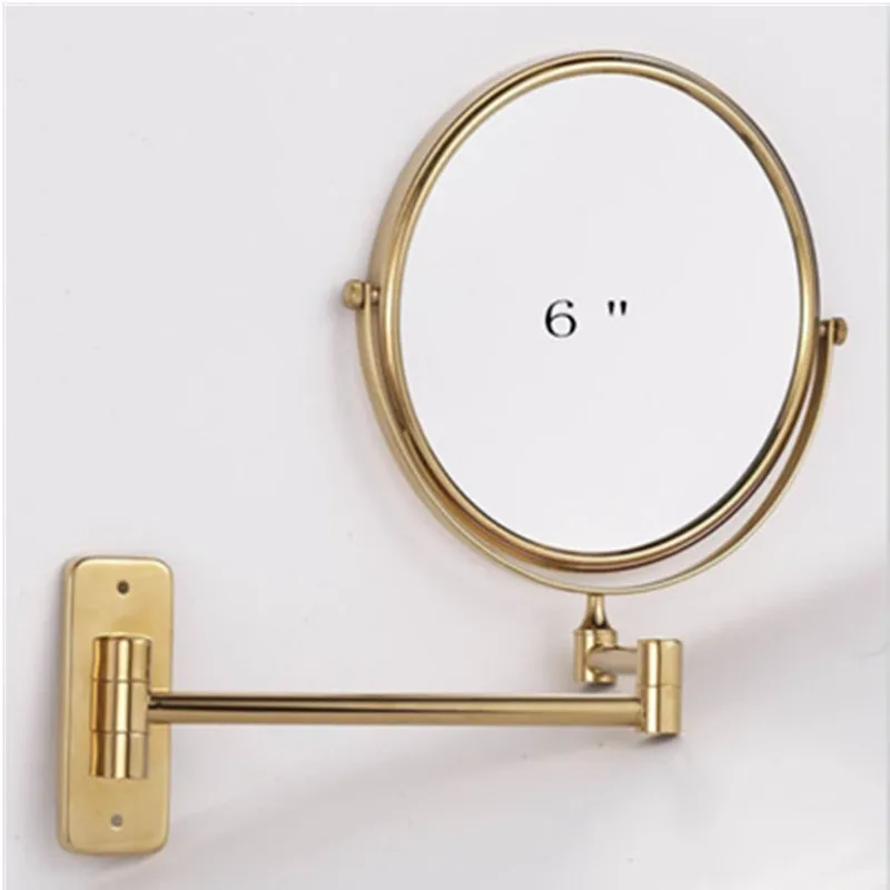 Homedec " и 8" двусторонний настенное крепление складной макияж зеркало золотое покрытие двусторонняя