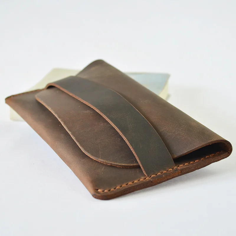 

Genuine Leather Men Long Wallet Slim Purse Male Vintage Card Holder Crazy Horse Handmade Designer Wallet Men High Quality