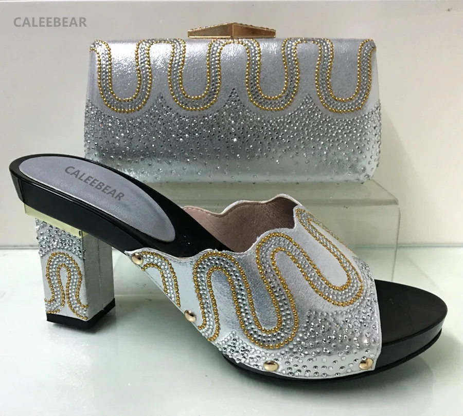 Silver Shoes and Bag To Match Italian Matching Shoe and Bag Set African Wedding Shoes and Bag To