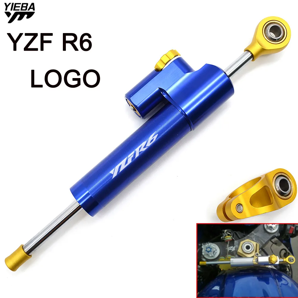Universal Motorcycle CNC Steering Dampers Stabilizer Safety Control For YAMAHA YZFR6 YZF R1 R3 R6 R 15 R25 R125 YZF-R6 With LOGO