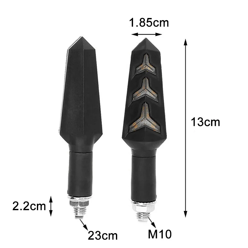 2 шт., светодиодный индикатор поворота мотоцикла, последовательные сигнальные огни, мигалки, гибкая гнущаяся мотоциклетная лампа с желтым светом