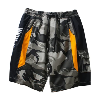 

2019 New Camouflage Shorts Men Patchwork Summer Multi Pocket Cargo Pants Short Student Overalls Sports Shorts Streetwear S6T252