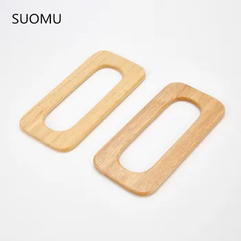 

Rectangle Wood handle DIY natural bamboo wood handle sets for totes handbag bag accessory bags parts wholesale high quality 2