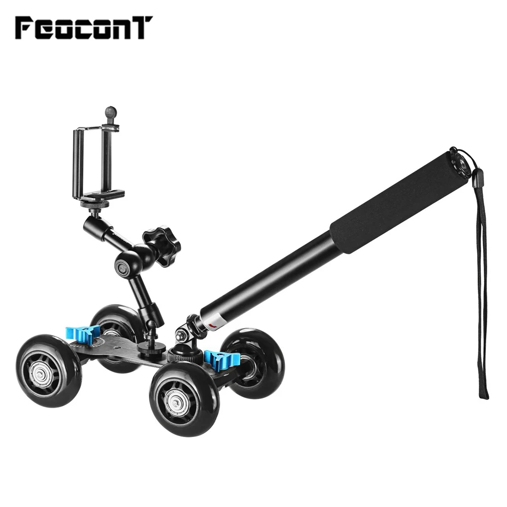 

Camera Dolly Kit Mobile Rolling Sliding Dolly Stabilizer Skater Slider, Hand Held Monopod,7 inches Adjustable Friction Magic Arm