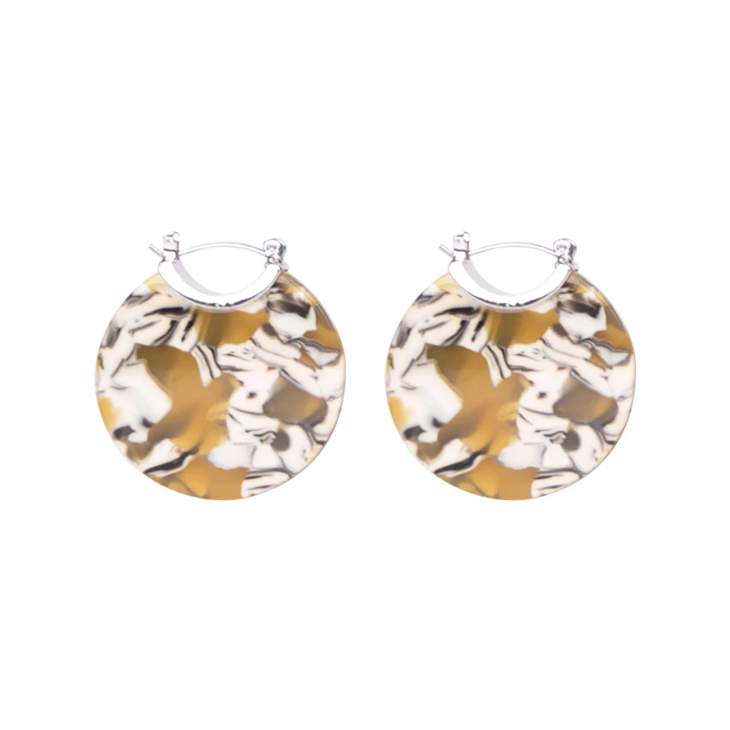 GuanLong Trendy Long Round Resin Earring for Women Big Circle Geometric Colorful Acrylic Metal Earrings For Girl Fashion Jewelry (1)